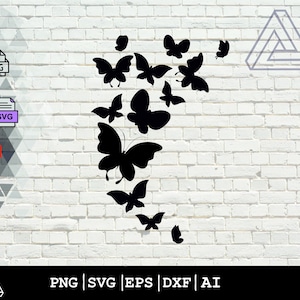 Flying Butterflies SVG - Butterfly Silhouette - Butterfly Cut Fichier - Téléchargement numérique - Cricut - Fichier Silhouette Cut