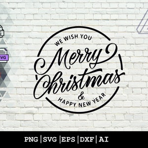 Merry Christmas SVG / Christmas Scene With Santa SVG / Cut File / Cricut / Commercial use / Silhouette / DXF file / Christmas decoration