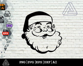 Santa Face svg, Christmas svg, Santa Claus svg, Instant Download, Santa Head svg, Holiday svg, Funny Santa svg
