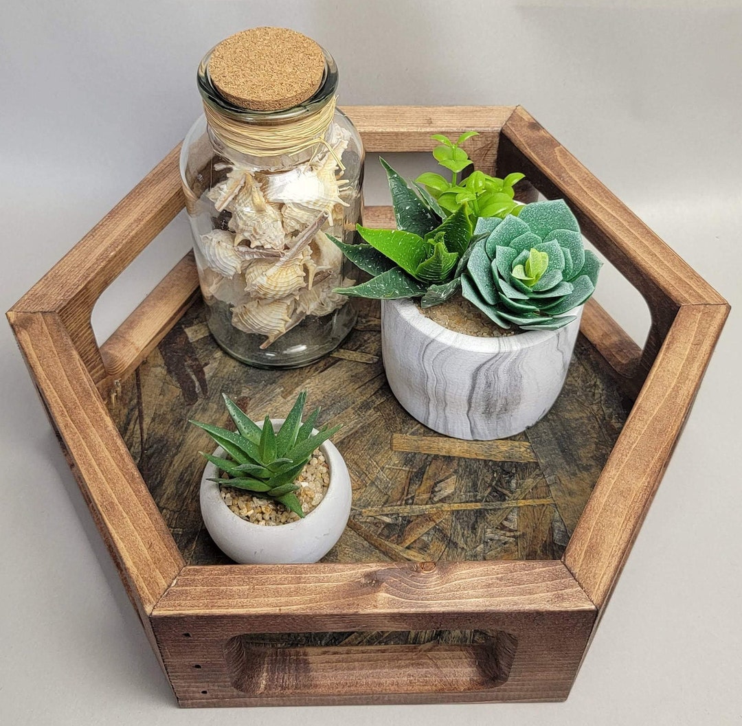 Hexagon Tray Tray Tabletop Serving Tray Etsy