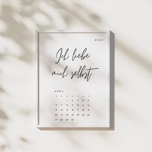 Calendario imprimible 2025 | Afirmaciones | A4 A5 A6 | Minimalista | Descarga instantánea de PDF