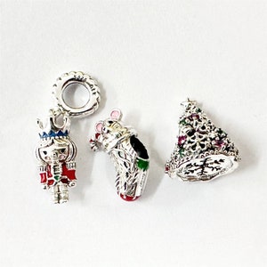 Pandora Charm Festive Mouse & Stocking Charm For Bracelet Cartoon Character Charm