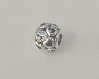 Pandora Heart of Romance, Clear Cz Charm –925 Sterling Silver
