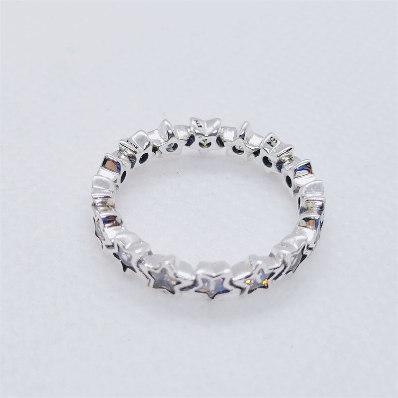 Pandora HOT Sterling Silver Starshine Ring Romantic Design Gift Ring For Grils