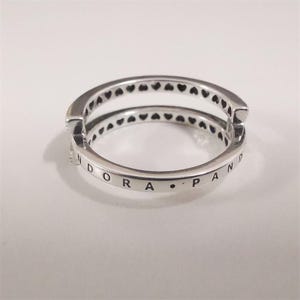 pandora signature logo & pavé double band ring size 50/52/54/56/58