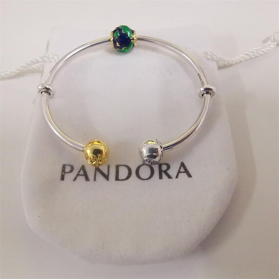 Pandora 太陽と月のチャーム 2個セット セール】ツートーン スプリッタ