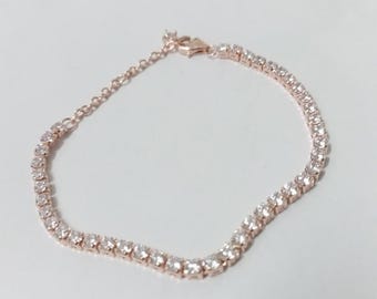 パンドラ スパークリングピンク テニスブレスレット シルバー s925