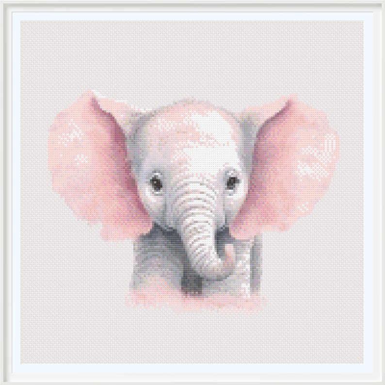 Baby Elephant Cross Stitch Pattern Modern Cross Stitch Etsy