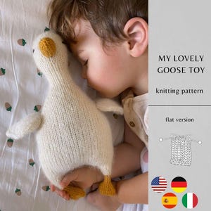 Patrón de tejido plano de mi adorable ganso / Juguete amigurumi hecho a mano / Juguetes de punto, descarga instantánea / Patrón en PDF