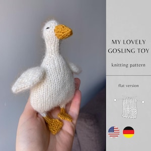 Patrón de tejido de mi adorable juguete Gosling (versión plana) / Juguete amigurumi hecho a mano / Juguetes de tejido (descarga instantánea) / Patrón PDF