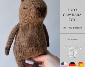 Fofo Capybara Toy KNITTING Pattern FLAT Version | Handmade Amigurumi Toy | Knitting Toys Instant Download | PDF Pattern
