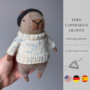 Fofo Capybara’s Outfits KNITTING Pattern ROUND Version | Handmade Amigurumi Toy | Knitting Toys Instant Download | PDF Pattern