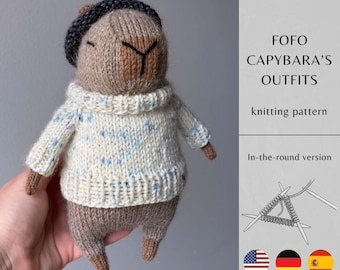 Fofo Capybara’s Outfits KNITTING Pattern ROUND Version | Handmade Amigurumi Toy | Knitting Toys Instant Download | PDF Pattern