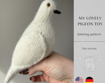 My Lovely Pigeon Toy KNITTING Pattern FLAT Version | Handmade Amigurumi Toy | Knitting Toys Instant Download | PDF Pattern