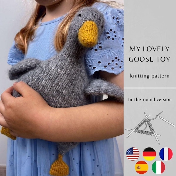 Breipatroon voor mijn schattige gansje (ronde versie) | Handgemaakt amigurumi-speelgoed | Breien van speelgoed (direct te downloaden) | PDF-patroon