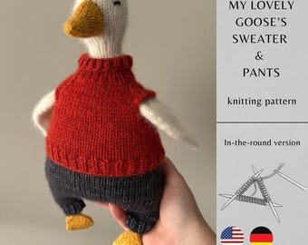 Trui en broek van My Lovely Goose BREIpatroon ROND Versie | Handgemaakt amigurumispeelgoed | Breispeelgoed direct downloaden | Pdf-patroon