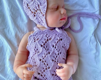 Handgebreide outfit voor pasgeboren fotorekwisieten – kies romper, romper of muts – Olivia-collectie – op bestelling gebreide babyset