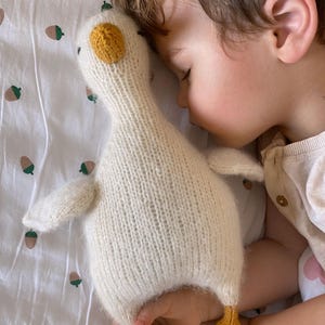 Handmade Knit Goose: Baby Alpaca & Merino Wool Amigurumi Toy