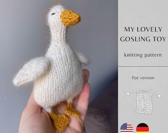 My Lovely Gosling Toy KNITTING Pattern FLAT Version | Handmade Amigurumi Toy | Knitting Toys Instant Download | PDF Pattern