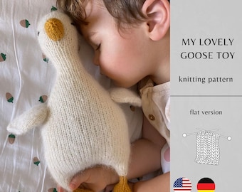 My Lovely Goose Toy BREIpatroon PLATTE versie | Handgemaakt amigurumispeelgoed | Breispeelgoed direct downloaden | Pdf-patroon
