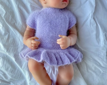 Pasgeboren angora gebreide outfit: handgemaakte set fotorekwisieten voor baby's