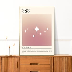 Angel Number 888 | Balance Wall Art |  Gradient Design | Printable Design | Aura Energy | Affirmation | Manifestation | Poster