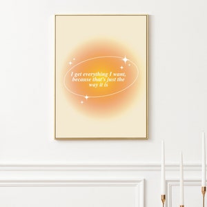 Affirmation Wall Art | Lucky Girl Syndrome | Gradient Design | Printable Design | Aura Energy | Affirmation | Manifestation | Poster