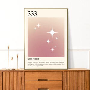 Angel Number 333 | Support Wall Art |  Gradient Design | Printable Design | Aura Energy | Affirmation | Manifestation | Poster