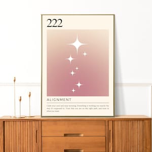Angel Number 222 | Alignment Wall Art |  Gradient Design | Printable Design | Aura Energy | Affirmation | Manifestation | Poster