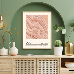 Angel Number 333 Marble | Support Wall Art |  Gradient Design | Printable Design | Marble Aura | Affirmation | Manifestation | Poster