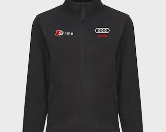 Audi S Line Fleece Jacket Full Zip Racing Motorsport Jacket Car Enthusiast Streetwear Automotive Gift for Men Women