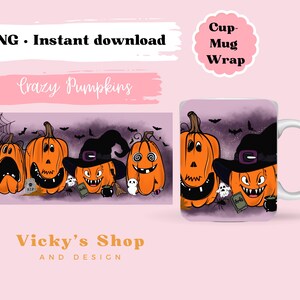 Diseño de sublimación de calabaza de Halloween-PNG-Envoltura de taza