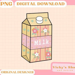 Mini caixa de leite floral png, png feminino, adesivos png, rosa na moda png, design de caixa de leite