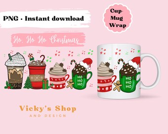 Weihnachts-Becher-Verpackung, PNG-Datei (digitaler Download)