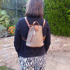 Small Triangular Backpack Shoulder Bag with Tab Top