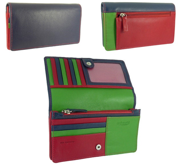 Womens Flapover Matinee Organiser Purse 10 Card Slots Real Leather Etsy