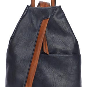 Anti-Theft - Womens Large Triangular Backpack and Shoulder Bag Diagonal Zip - Security, Travel, Everyday