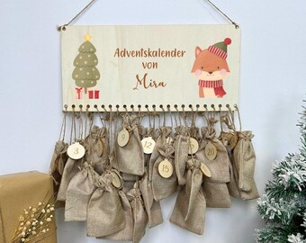 Personalisierter Adventskalender zum Befüllen Holz Adventskalender Kinder Aventskalender personalisiert Weihnachten Kinder Weihnachtstiere
