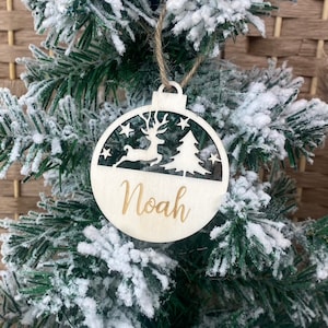 Wooden Christmas balls reindeer gift tags Christmas Christmas gift tags Christmas decoration Christmas ball with name