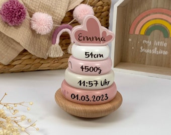 Baby gift birth, personalized stacking tower, personalized gift baby