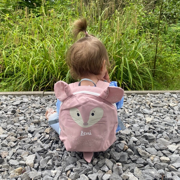 Children's backpack, kindergarten backpack with name, chinchilla pink, casual