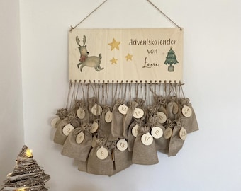 Personalisierter Adventskalender Kinder, Adventskalender zum befüllen, Adventskalender Holz, Adventskalender DIY, Adventskiste