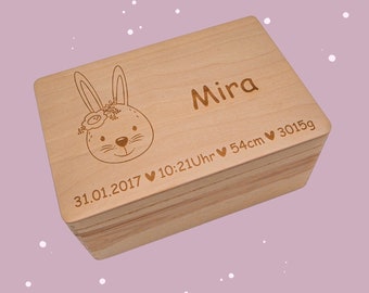 Coffret souvenir bébé, coffret souvenir tête de lapin, cadeau naissance, cadeau naissance bébé, cadeau baptême