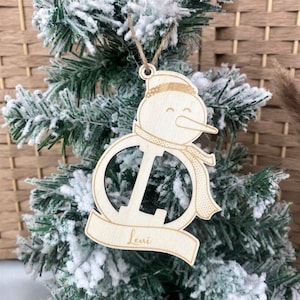 Wooden Christmas balls gift gift tags Christmas gift tags Christmas decoration pendant with letters snowman