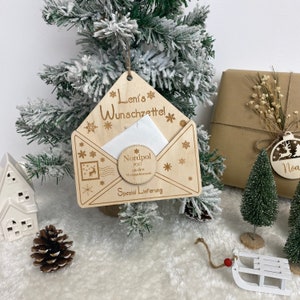 Enveloppe pour listes de souhaits à l&#39;Enfant Jésus, listes de souhaits en bois au Père Noël, tradition de Noël, décorations de Noël