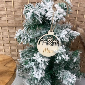 Wooden Christmas balls gifts gift tags Christmas Christmas gift tags Christmas decoration Christmas ball with name