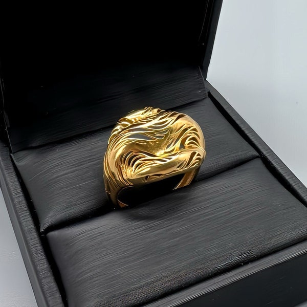 Gold ring in 875 yellow gold / ring in 21 carat gold / women's ring in yellow gold