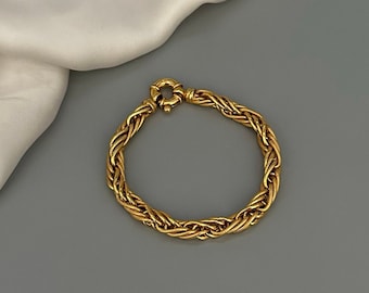Gold bracelet in 585 gold / bracelet in 14 carat gold / wide bracelet in gold unisex