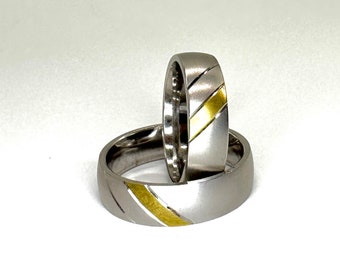 Wedding rings / wedding rings in 585 white gold / yellow gold