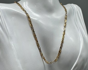 Cadena de oro bicolor en oro 750 / collar en oro amarillo/blanco de 18 quilates / unisex. 50cm/3,55mm